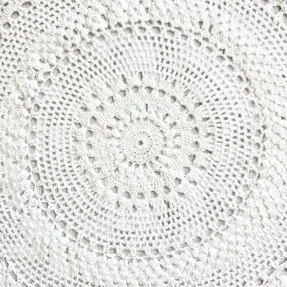 White Crochet Doilies Vtg Pair Round Lace 9.5